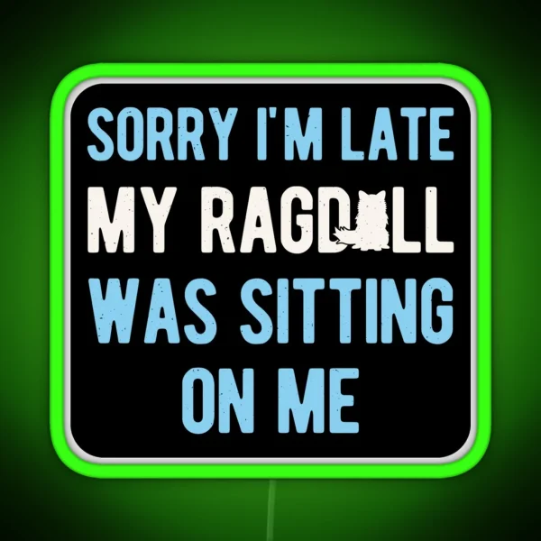 Funny Ragdoll Cat RGB Neon Sign