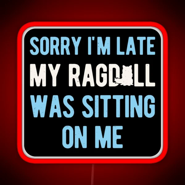 Funny Ragdoll Cat RGB Neon Sign