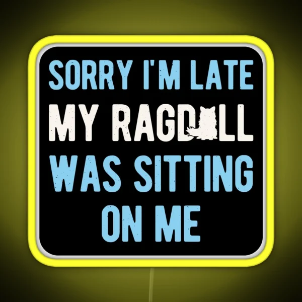 Funny Ragdoll Cat RGB Neon Sign