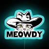 Funny Retro Cat Cowboy Meowdy Western RGB Neon Sign - Image 2