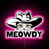 Funny Retro Cat Cowboy Meowdy Western RGB Neon Sign - Image 6