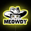 Funny Retro Cat Cowboy Meowdy Western RGB Neon Sign - Image 5
