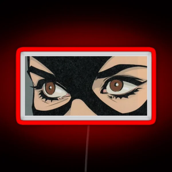 Funny Retro Comic Catwoman RGB Neon Sign