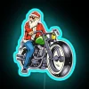Funny Santa Biker Christmas Costume For A Biker RGB Neon Sign - Image 2