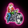 Funny Santa Biker Christmas Costume For A Biker RGB Neon Sign - Image 6