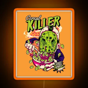 Funny Serial Killer Cereal Pun Jason RGB Neon Sign