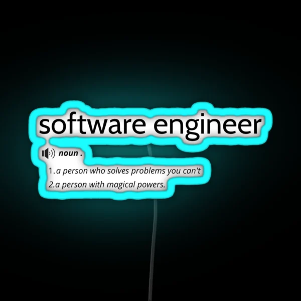 Funny Software Engineer Definition RGB Neon Sign