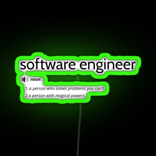 Funny Software Engineer Definition RGB Neon Sign