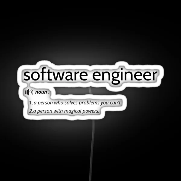Funny Software Engineer Definition RGB Neon Sign