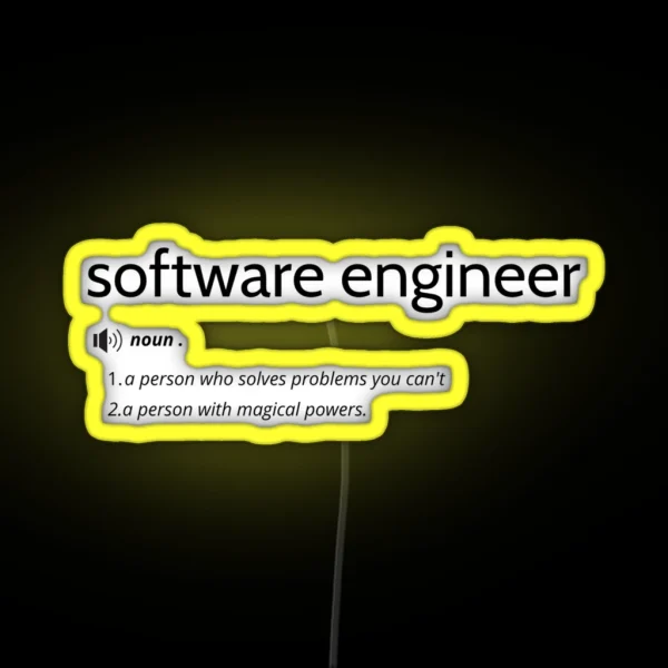 Funny Software Engineer Definition RGB Neon Sign