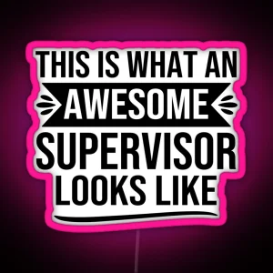 Funny Supervisor Gifts Supervisor Design This Is What An Awesome Supervisor Looks Like RGB Neon Sign