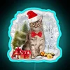 Funny Tabcat Wear Santa Hat Xmas RGB Neon Sign - Image 3
