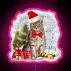 Funny Tabcat Wear Santa Hat Xmas RGB Neon Sign - Image 6