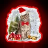 Funny Tabcat Wear Santa Hat Xmas RGB Neon Sign - Image 2