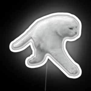 Funny Two Legged Cat RGB Neon Sign