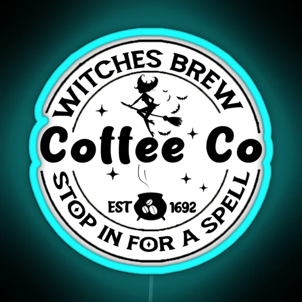 Funny Witches Brew Coffee Co RGB Neon Sign