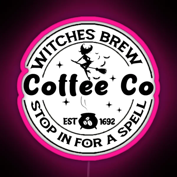 Funny Witches Brew Coffee Co RGB Neon Sign