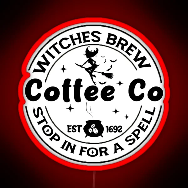 Funny Witches Brew Coffee Co RGB Neon Sign