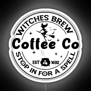 Funny Witches Brew Coffee Co RGB Neon Sign