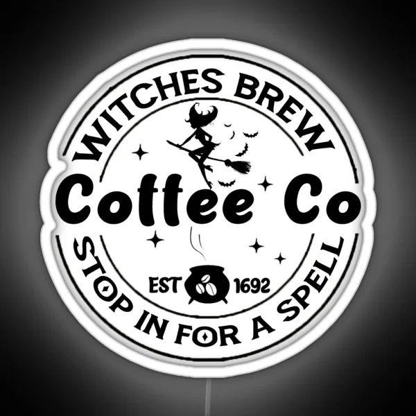 Funny Witches Brew Coffee Co RGB Neon Sign