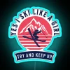 FUNNY YES I SKI LIKE A GIRL SKI THEMED RGB Neon Sign - Image 3