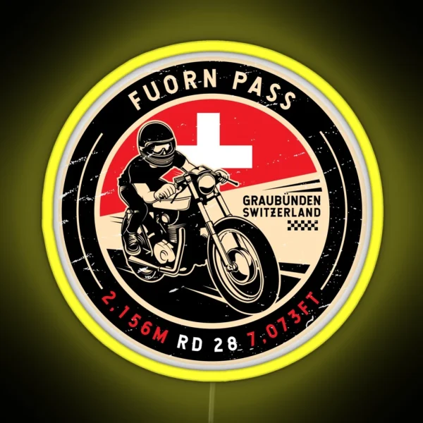 Fuorn Pass Switzerland Motorcycle RGB Neon Sign