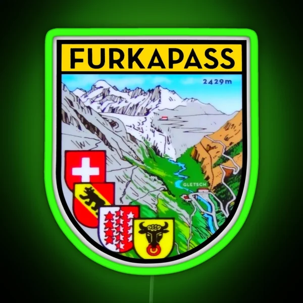 Furka Pass Gletsch Switzerland RGB Neon Sign