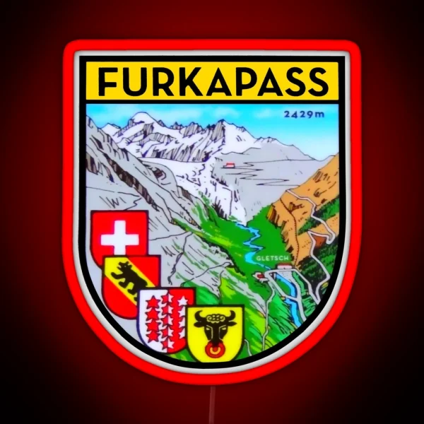 Furka Pass Gletsch Switzerland RGB Neon Sign