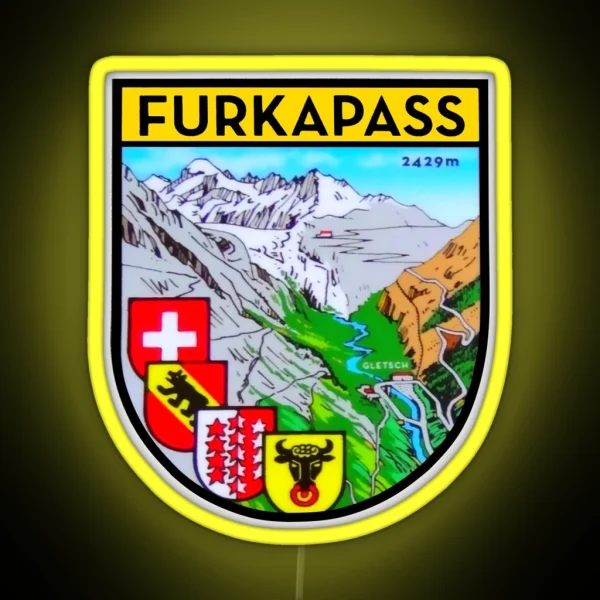 Furka Pass Gletsch Switzerland RGB Neon Sign