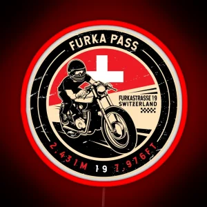 Furka Pass Switzerland Motorcycle RGB Neon Sign