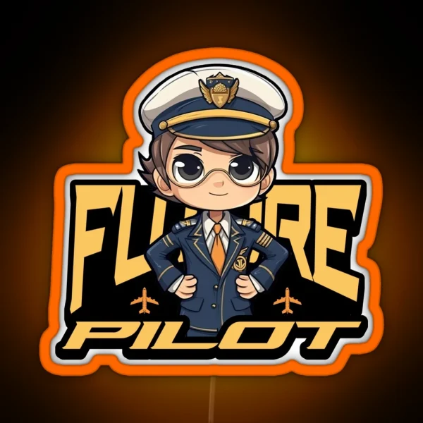 Future Pilot Baby Pilot Toddler Pilot Kids And Toddler Hoodie And Led RGB Neon Sign