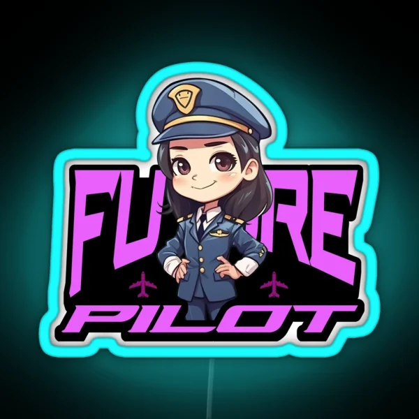 Future Pilot Baby Pilot Toddler Pilot Kids Future Pilot Girl And Toddler Hoodie And Led RGB Neon Sign