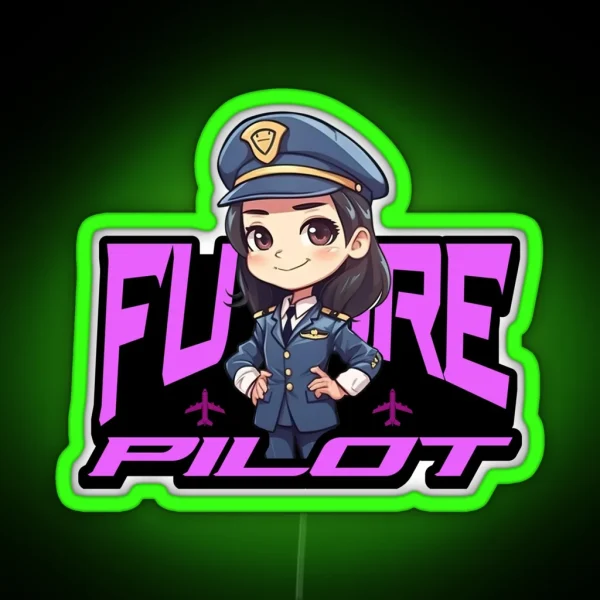 Future Pilot Baby Pilot Toddler Pilot Kids Future Pilot Girl And Toddler Hoodie And Led RGB Neon Sign