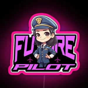 Future Pilot Baby Pilot Toddler Pilot Kids Future Pilot Girl And Toddler Hoodie And Led RGB Neon Sign