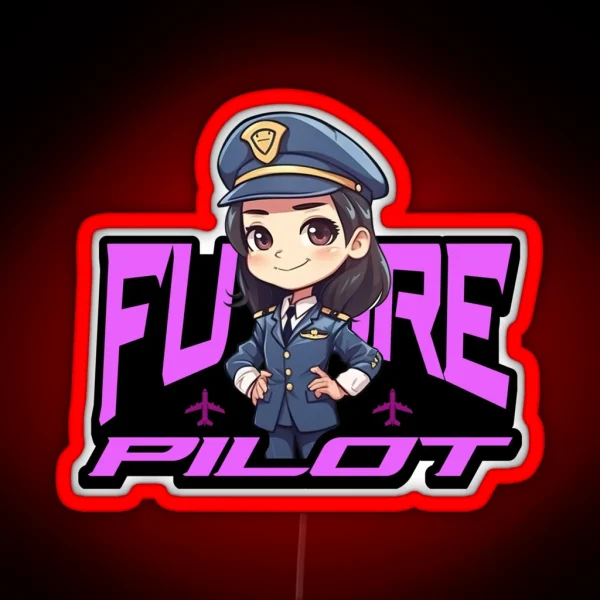 Future Pilot Baby Pilot Toddler Pilot Kids Future Pilot Girl And Toddler Hoodie And Led RGB Neon Sign