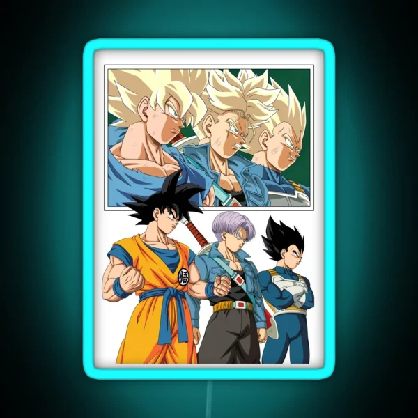 Future Trunks Dragon Ball Drawing RGB Neon Sign