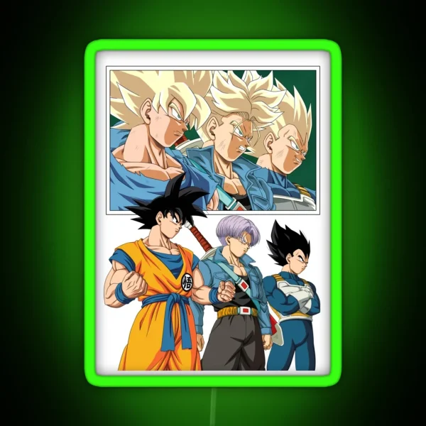 Future Trunks Dragon Ball Drawing RGB Neon Sign