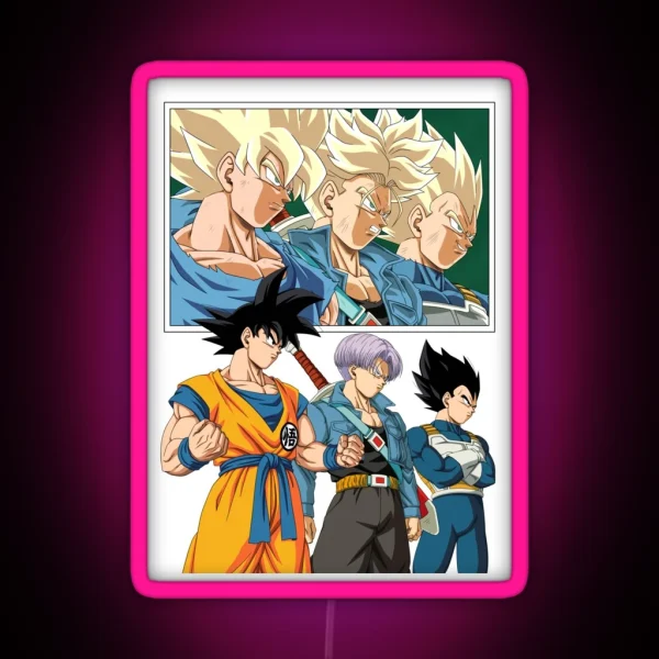 Future Trunks Dragon Ball Drawing RGB Neon Sign