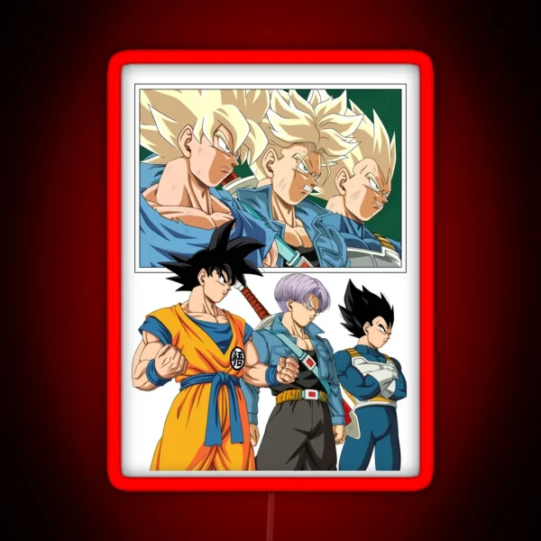 Future Trunks Dragon Ball Drawing RGB Neon Sign