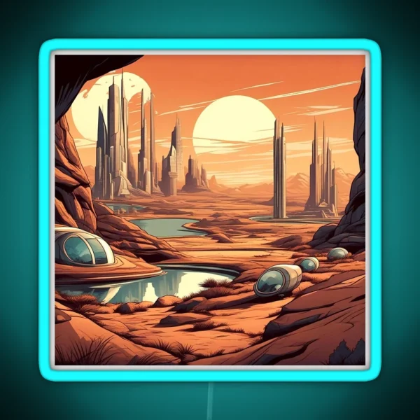 Futuristic Landscape RGB Neon Sign