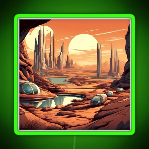 Futuristic Landscape RGB Neon Sign