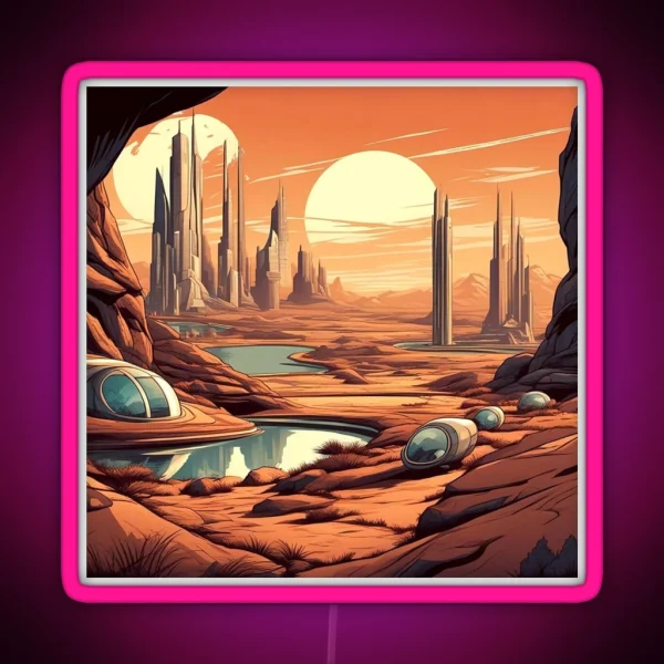 Futuristic Landscape RGB Neon Sign