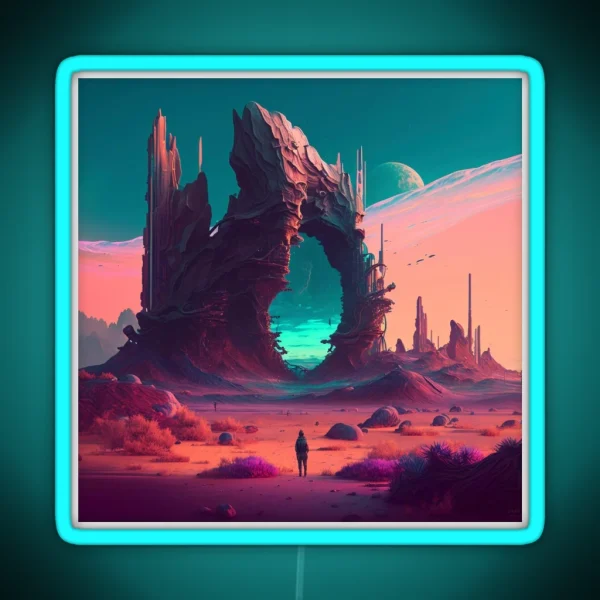 Futuristic Landscape RGB Neon Sign