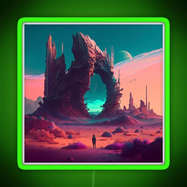 Futuristic Landscape RGB Neon Sign