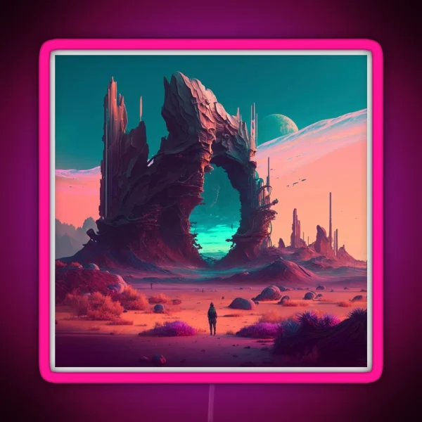 Futuristic Landscape RGB Neon Sign