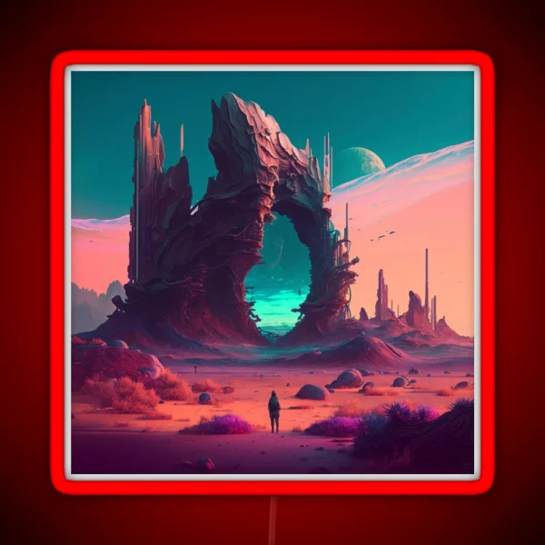 Futuristic Landscape RGB Neon Sign