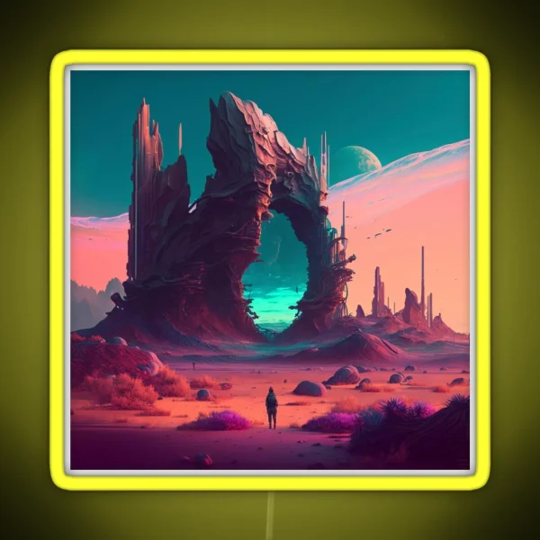 Futuristic Landscape RGB Neon Sign