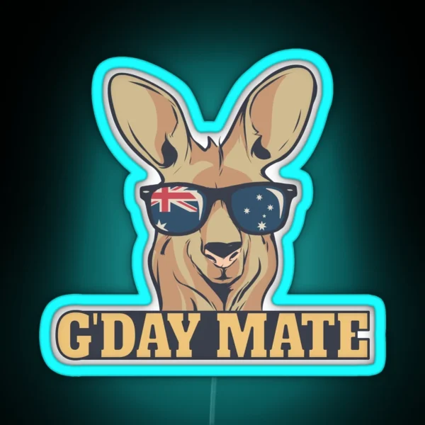 G Day Mate Kangaroo Aussie Australia Roo G RGB Neon Sign