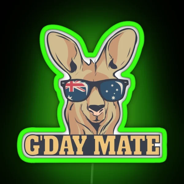 G Day Mate Kangaroo Aussie Australia Roo G RGB Neon Sign