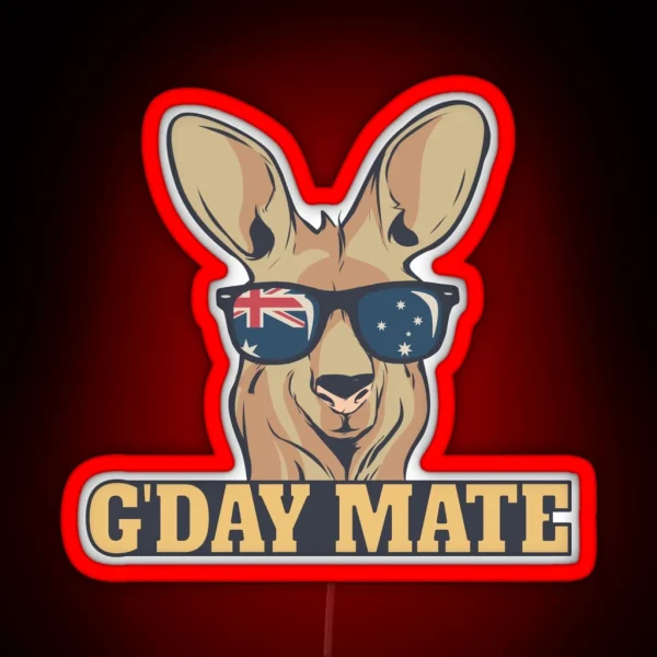 G Day Mate Kangaroo Aussie Australia Roo G RGB Neon Sign